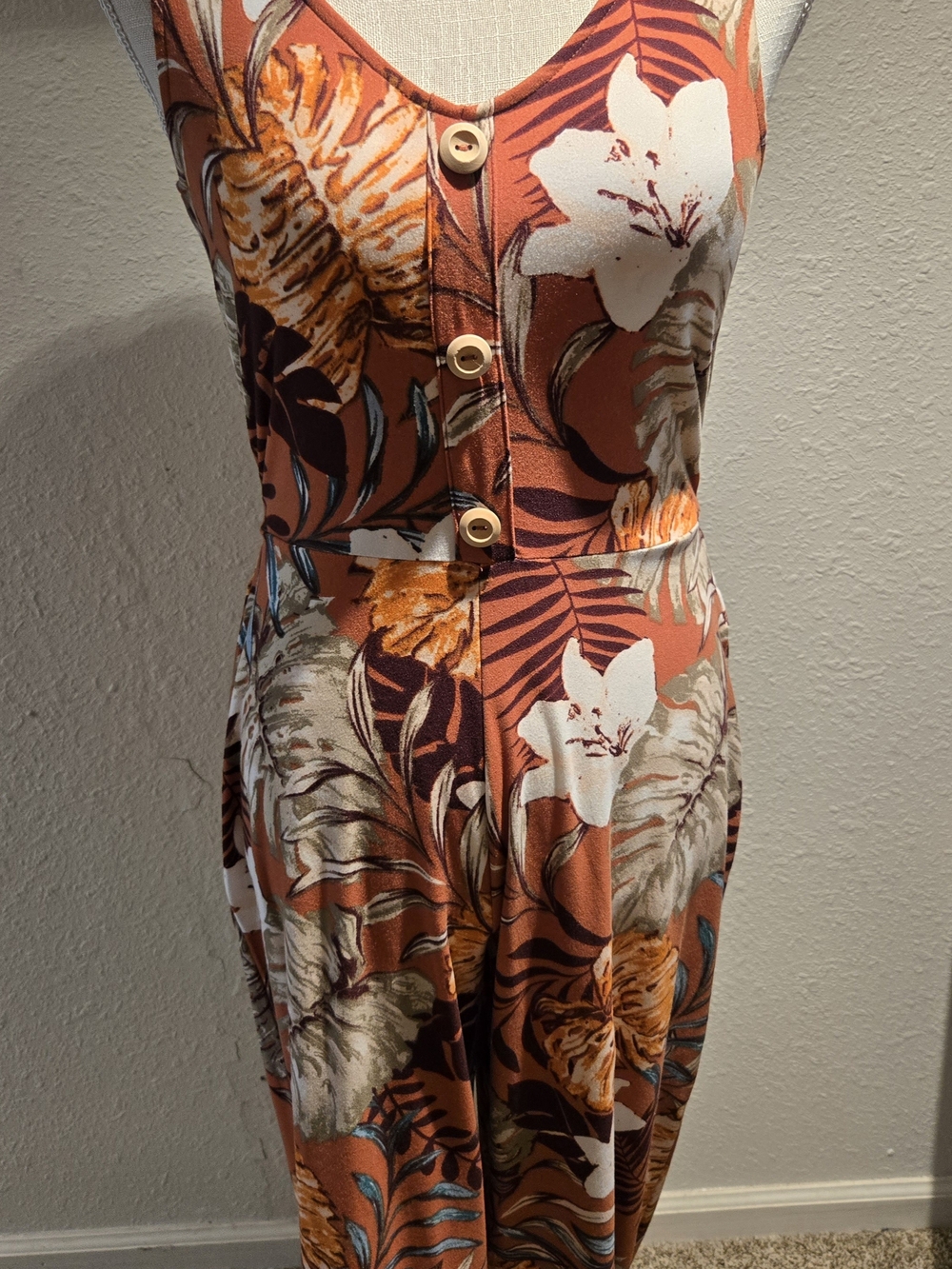 Derek Heart Floral Jumpsuit Size Small Tropical